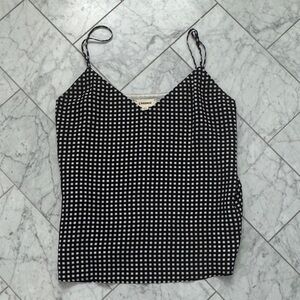L’agence black and white checked camisole